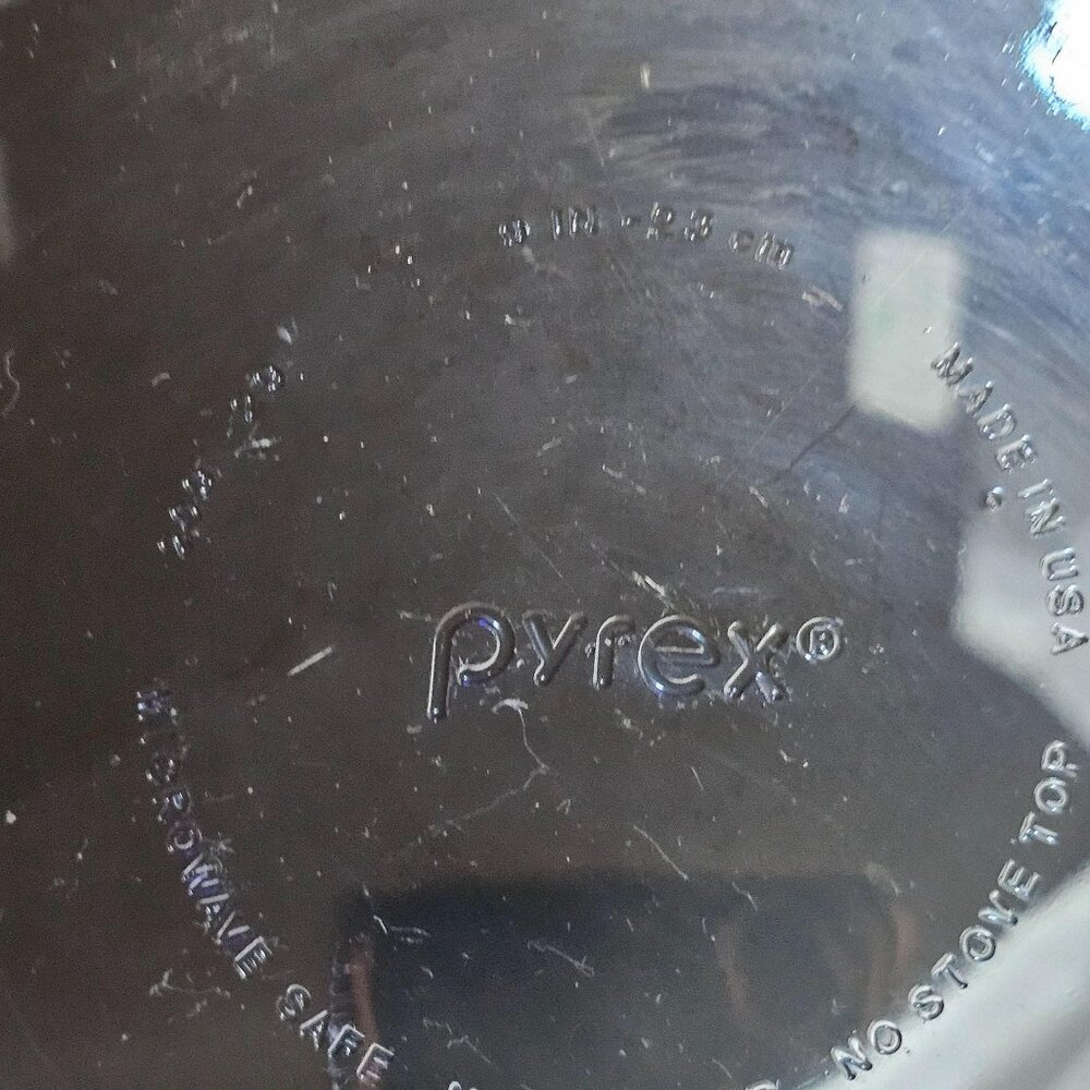 Pyrex Cobalt Blue Pie Plate 9" glass dish vtg corning kitchen bakeware 3/4qt - Picture 8 of 8